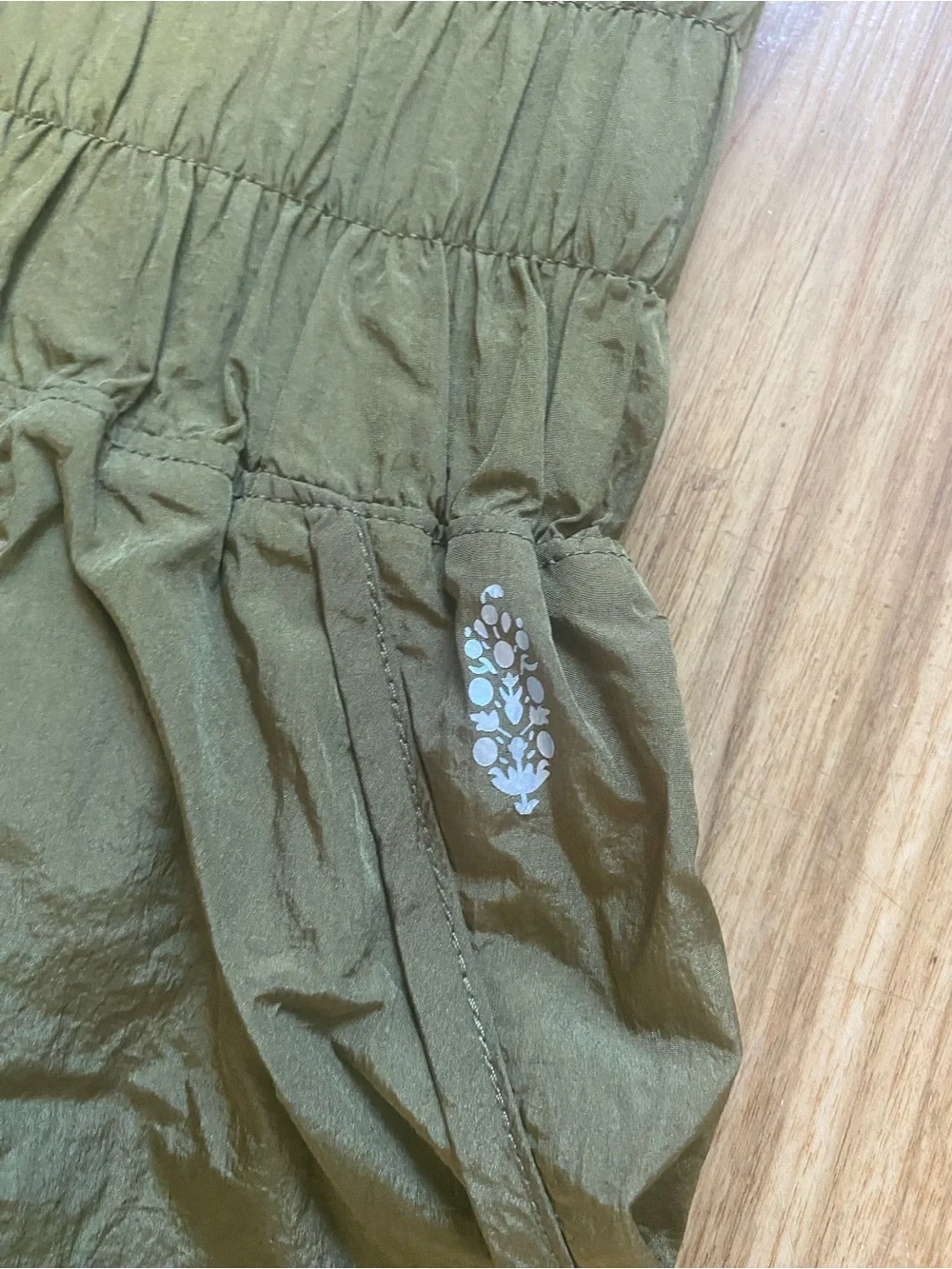 Free People Smocked Waist Olive Athletic Shorts size XS